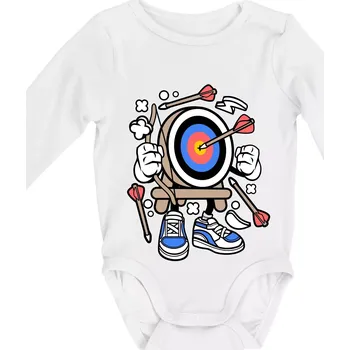 Kojenecké oblečení Lukostřelba komiks - Body kojenecké s dlouhým rukávem - Dlouhý r. do 3 měs ( Bílá )