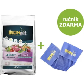 Krmivo pro psa IRONpet Dog Adult All Breed Lamb (Jehněčí) 12 kg + Ručník ZDARMA