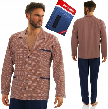 Pánské pyžamo Sesto Senso pánské pyžamo na knoflíky s dlouhým rukávem, velikost M