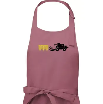 Kuchyňská zástěra Kombajn sklizeň - Dámská zástěra na vaření - Univerzální velikost ( Starorůžová )