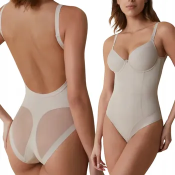 Body Tvarující body zeštíhlující hladké s odhalenými zády 95B Giorgia Tierra Béžová