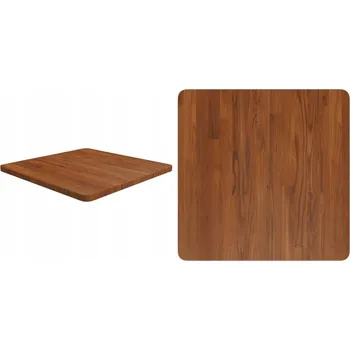Psací stůl 60x60x2, Čtvercová deska stolu, tmavě hnědá, 5 cm, dubová