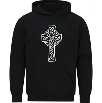 Pánská mikina Pánská mikina Keltský Kříž Celtic Cross (Velikost: 5XL, Barva: Černá)