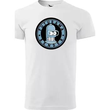 Pánské tričko Sablio Tričko s potiskem Futurama Bender - bílé 5XL
