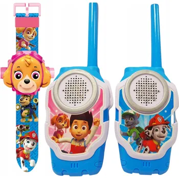 Hračka pro nejmenší Tlapková patrola SADA NA HRANÍ HODINKY S PROJEKTOREM SKYE + 2x VYSÍLAČKA