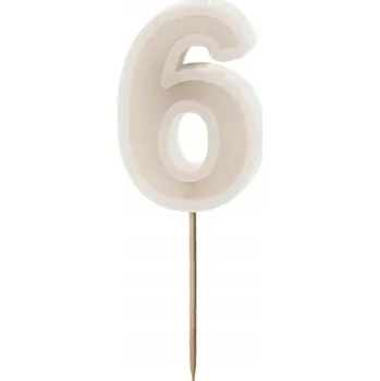 Dortová svíčka Svíčka na dort " Číslice 5", béžová, PartyDeco, 10 cm