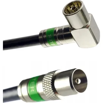 Anténní kabel Anténní kabel DVB-T | TV zástrčka - TV úhlová kompresní zásuvka 25 m