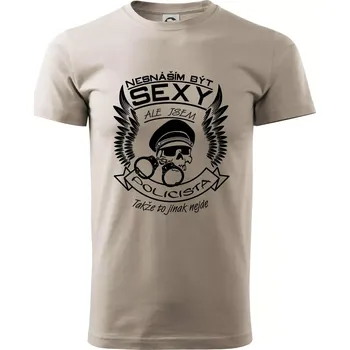 Pánské tričko Nesnáším být sexy - policista - Klasické pánské triko vyšší gramáže - 4XL ( Ledově šedá )