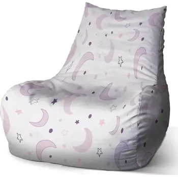 Sedací pytel Sablio Sedací vak Bean Fialové měsíčky - 60 x 70 x 70 cm