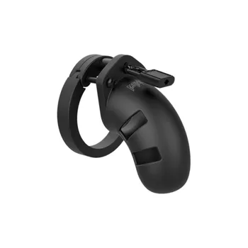 BDSM obojek Shots ManCage Model 20 Chastity 3.5" Silicone Cock Cage Black