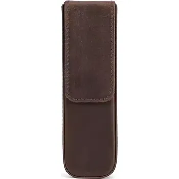 Diář Contacts® kožené pouzdro na dvě propisky Hnědé