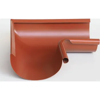 Střecha Roh žlabu vnitřní lisovaný pozink Lakovaný RAL 8004 cihlová 250mm