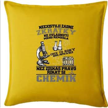 Polštář Chemik zkratky - Polštář 50x50 - 50x50 - Pouze potah ( Žlutá )