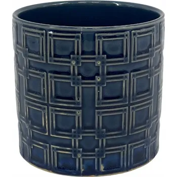 Květináč Keramický květináč, obal na květináč 16 cm - modrý