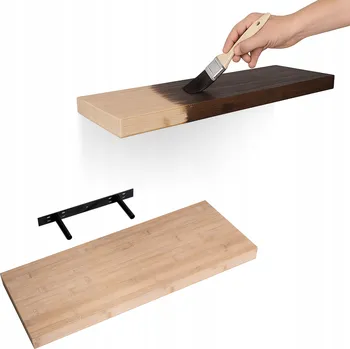 police Nástěnná police dřevěná bambusová samonosná 60 cm - Luonto