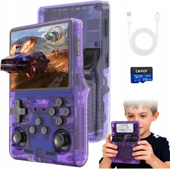 Herní konzole PŘENOSNÁ HERNÍ KONZOLE R40S PRO 3.5" IPS 640X480 256GB FIALOVÁ