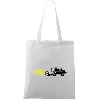Nákupní taška Kombajn sklizeň - Taška bavlněná - 42 x 38 cm ( Bílá )