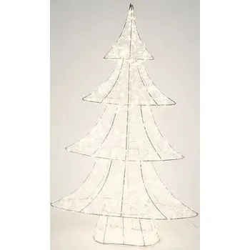 Vánoční dekorace Venkovní vánoční osvětlení strom 600LED kov stříbrná 54x13x79