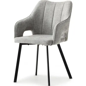 Křeslo Mebel Partner Carl (šedá + chromová)