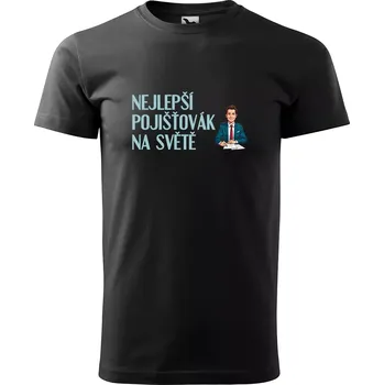 Pánské tričko Sablio Tričko s potiskem Nejlepší pojišťovák na světě - černé S