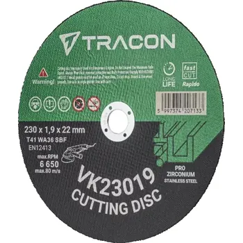 Řezný kotouč Řezný kotouč Tracon VK23019 230x1,9x22mm (Tracon VK23019)