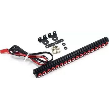 RC náhradní díl Yeah Racing Hliníková světelná rampa 18x bílé LED, Červená, 145mm, 7,2V