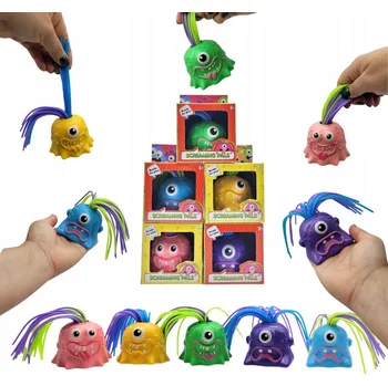 Vrták ŠÍLENÁ PŘÍŠERKA křikloun SILIKONOVÉ VLASY různé ZVUKY