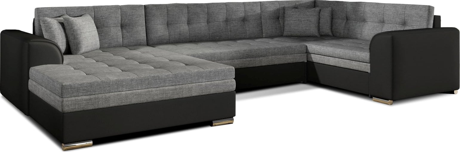 Rohová sedací souprava Damario levá s mechanismem rozkládání typu delfín - ELTAP soft 11, sawana 21 338x78 cm