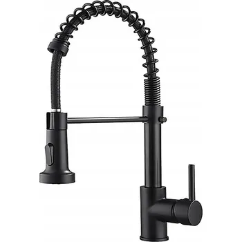 Vodovodní baterie Kuchyňská baterie Valentina černá, páková, s vytahovací sprchou