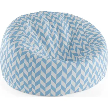 Sedací pytel Sablio Sedací vak Cocoon Modrobílé kosodélníky - 115 x 75 x 45 cm