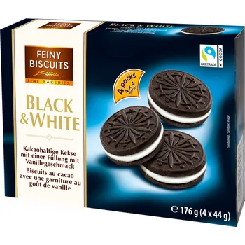 Kakaové sušenky s vanilkovou náplní [Feiny Biscuits, 176 g]