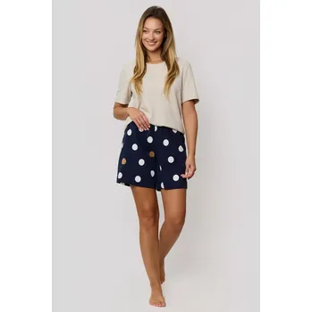 Pánské pyžamo Pyžamo Oceane short BÉŽOVO-ZELENÁ L