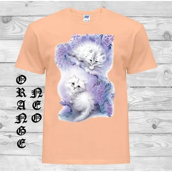 levne-bavlnene-tricko-potisk-kotatka Barva: Orange neo - matně oranžová, velikost: XXL