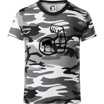 Chlapecké tričko Beton svaly - Dětské maskáčové triko - 146 cm/10 let ( Šedý maskáč )