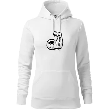 Dámská mikina Beton svaly - Mikina dámská Cape s kapucí - M ( Bílá )