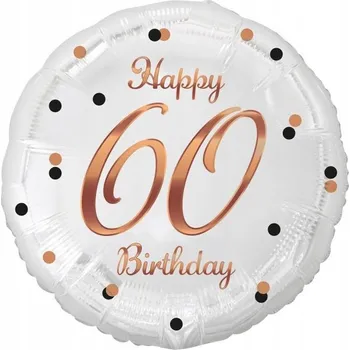 Balónek Id_5474 FÓLIOVÝ BALÓNEK 60 BÍLÝ ROSE GOLD 45 cm KULATÝ BALÓNKY