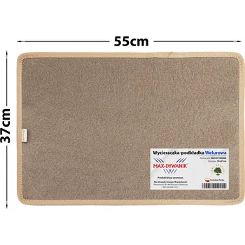 Rohožka Velurová rohožka ke dveřím / odkapávač na boty 37x55 cm - béžová barva