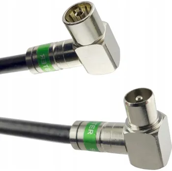 Elektrická zásuvka Hotový DVB-T kabel | TV zástrčka úhlová - TV zásuvka úhlová 10m