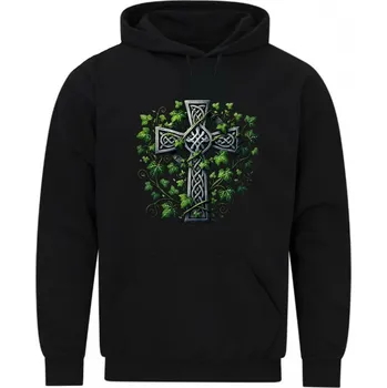 Pánská mikina Pánská mikina Keltský Kříž Svázaný Břečťanem (Velikost: 5XL, Barva: Černá)