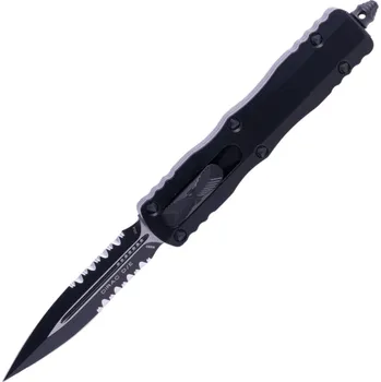 kapesní nůž Microtech DIRAC D/E ČERNÝ STD ČÁSTEČNĚ ZOUBKOVANÝ TAKTICKÝ 225-2T