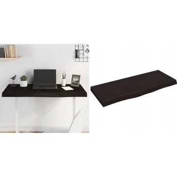 Konferenční stolek Deska stolu, tmavě hnědá, masivní dubové dřevo, 100x40x(2-6) cm