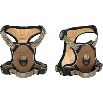Postroj pro psa Postroj pro psa s reflexními prvky, nastavitelný, hnědý, velikost L