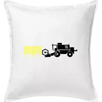 Polštář Kombajn sklizeň - Polštář 50x50 - 50x50 - Včetně výplně ( Bílá )
