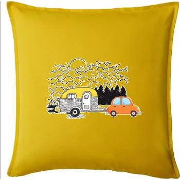 Polštář S obytňákem v lese - Polštář 50x50 - 50x50 - Pouze potah ( Žlutá )