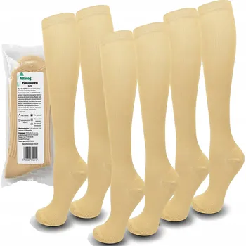 Dámské ponožky 3 páry Podkolenky Ponožky Uvolňující Křečové Žíly S/M