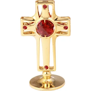 Obraz Zlatá figurka kříže CrystoKraft Swarovski Crystal dekorace jako dárek