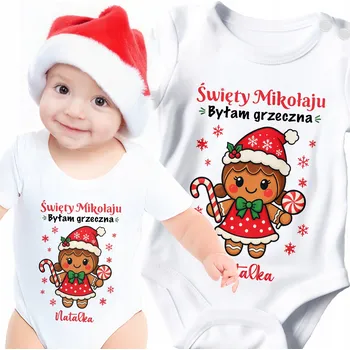 Kojenecký body DĚTSKÉ VÁNOČNÍ BODY DÁREK S PERSONALIZOVANÝM JMÉNEM