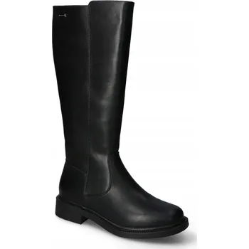 Dámské kozačky Dámské kozačky kožené na plochém podpatku SERGIO LEONE KZ25600-S ČERNÉ 39