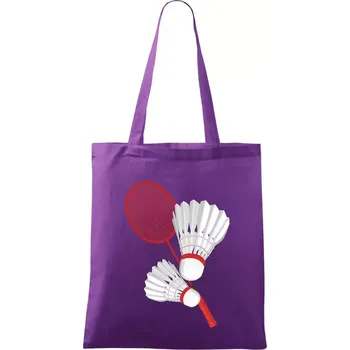 Badminton - pálka a košík - Taška bavlněná - 42 x 38 cm ( Fialová )