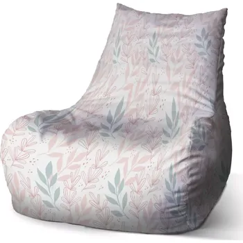 Sedací pytel Sablio Sedací vak Bean Růžové a modré lístky - 60 x 70 x 70 cm